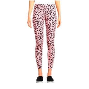 No Boundaries NWT High Rise Ankle Leggings Pink Black Leopard Animal Print Large
